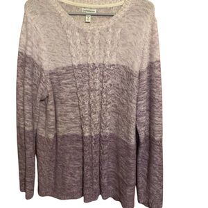 Croft&Barrow Marbled dip-dye ribbed SWEATER PURPLE PLUS SIZE 1x